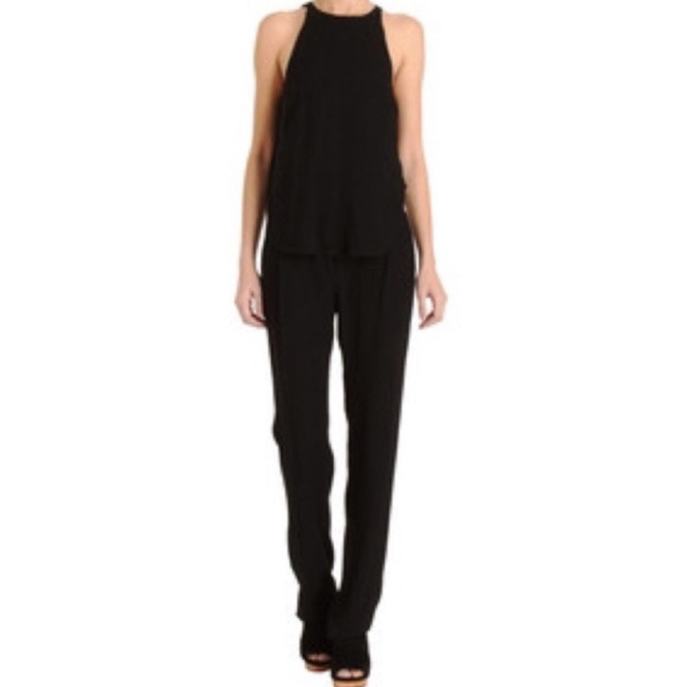 A.L.C. JOANNA BLACK SPLIT OPEN BACK JUMPSUIT 4